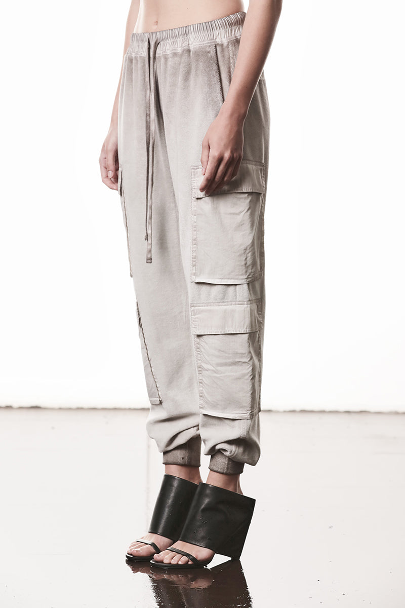 SLIGHTLY DROP CROTCH TERRY TROUSERS