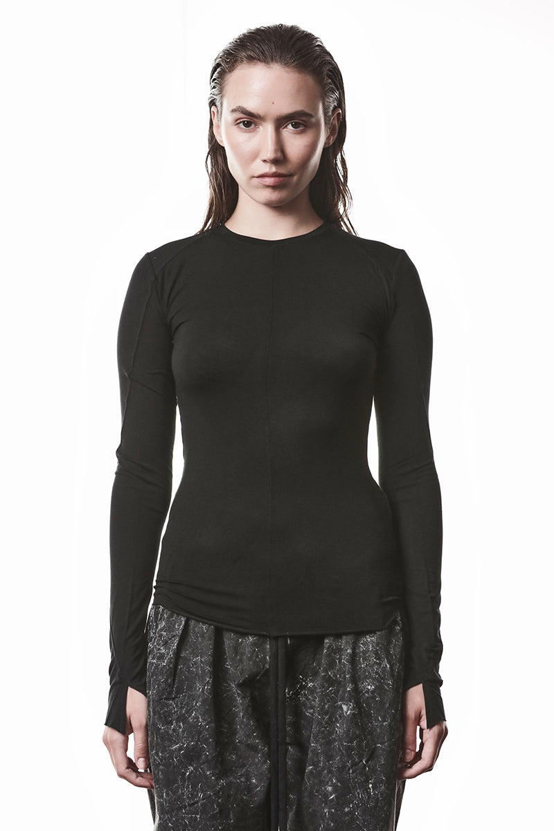 BLACK SOFT LONG SLEEVES TEE