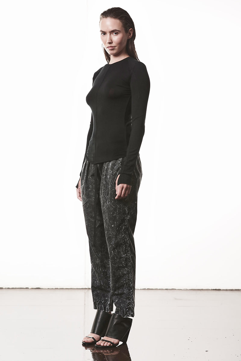 BLACK SOFT LONG SLEEVES TEE