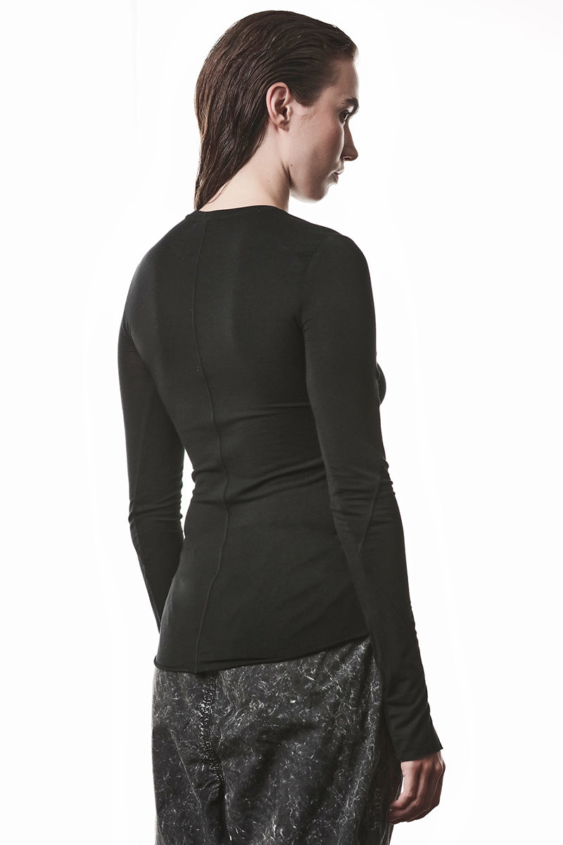 BLACK SOFT LONG SLEEVES TEE