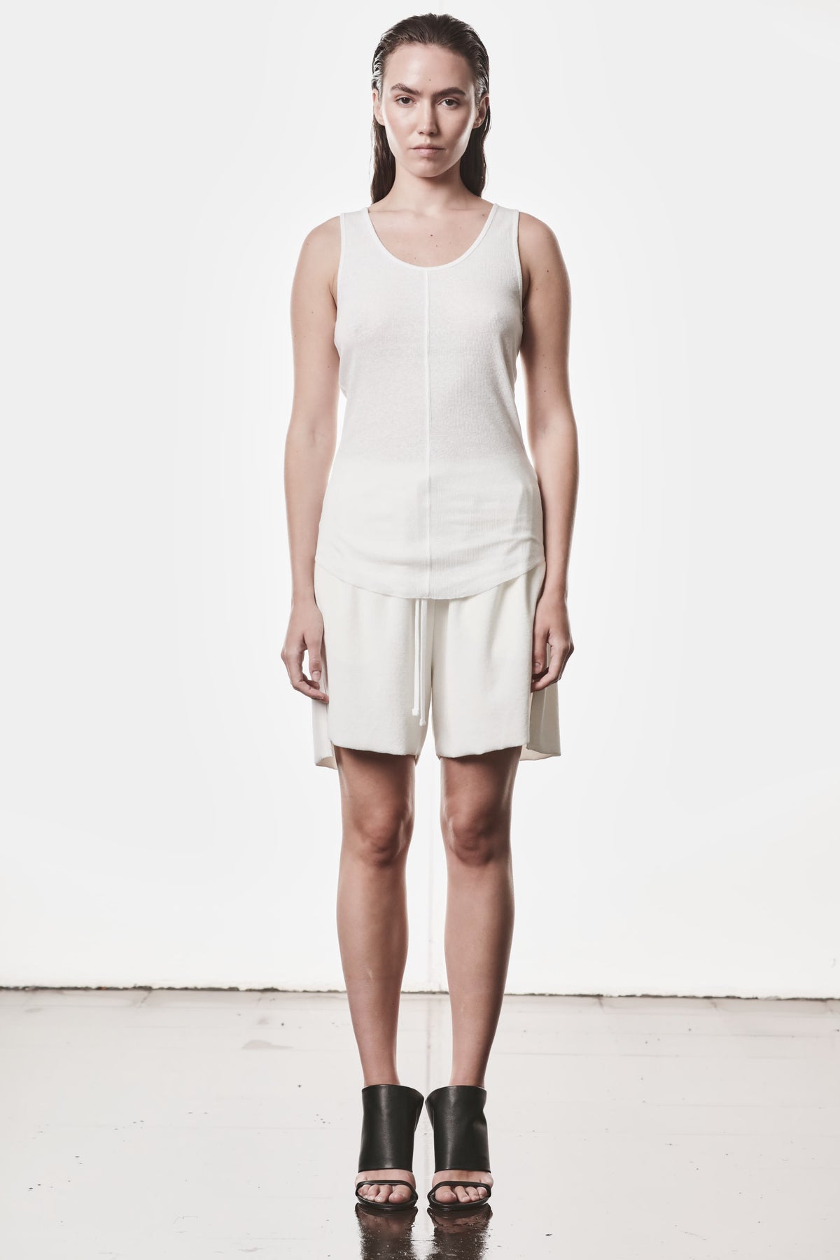 OFF WHITE LONG RIB TANK TOP