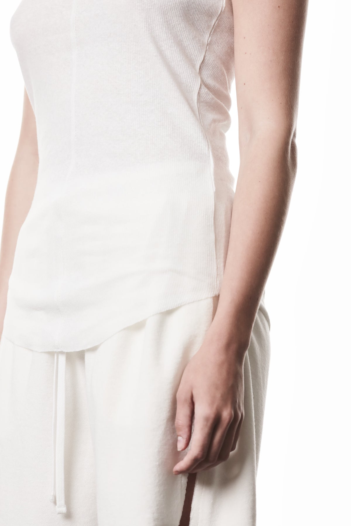 OFF WHITE LONG RIB TANK TOP