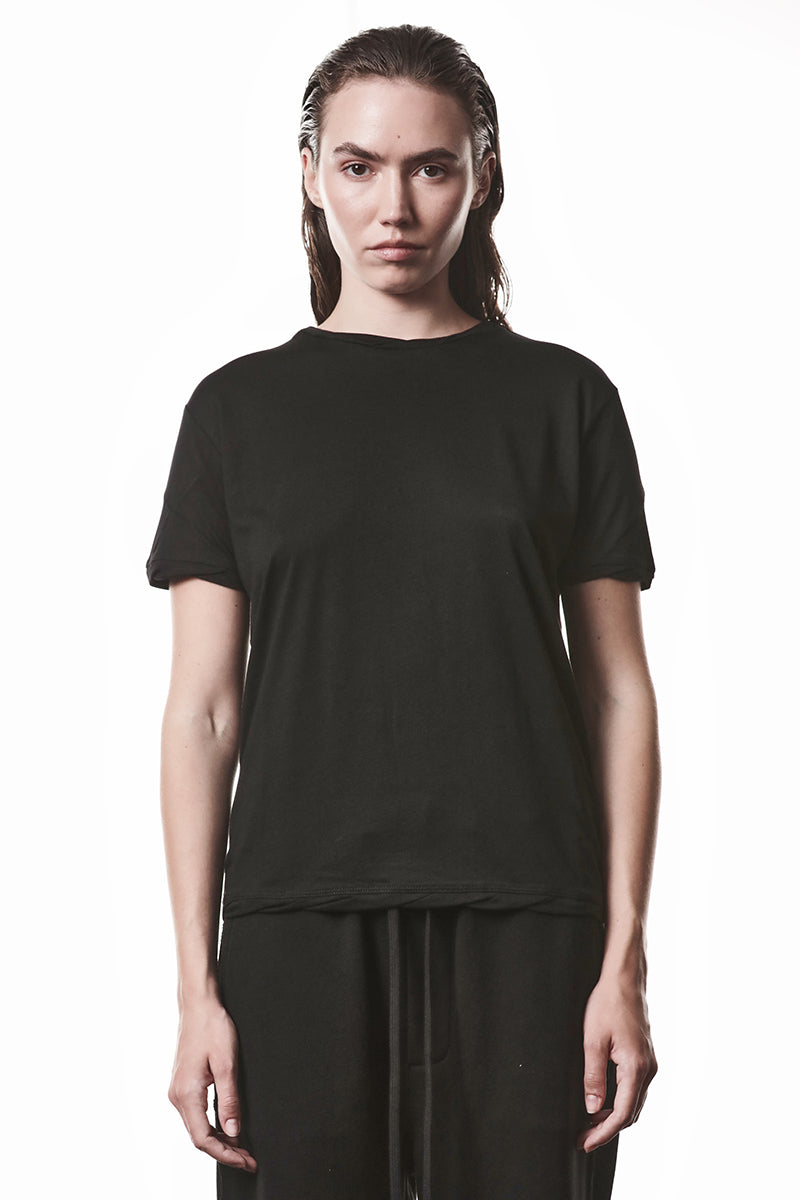 BLACK COTTON MODAL JERSEY