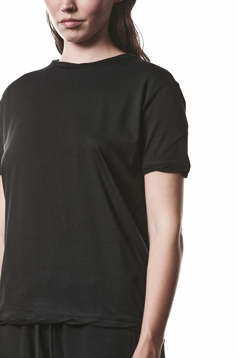 BLACK COTTON MODAL JERSEY