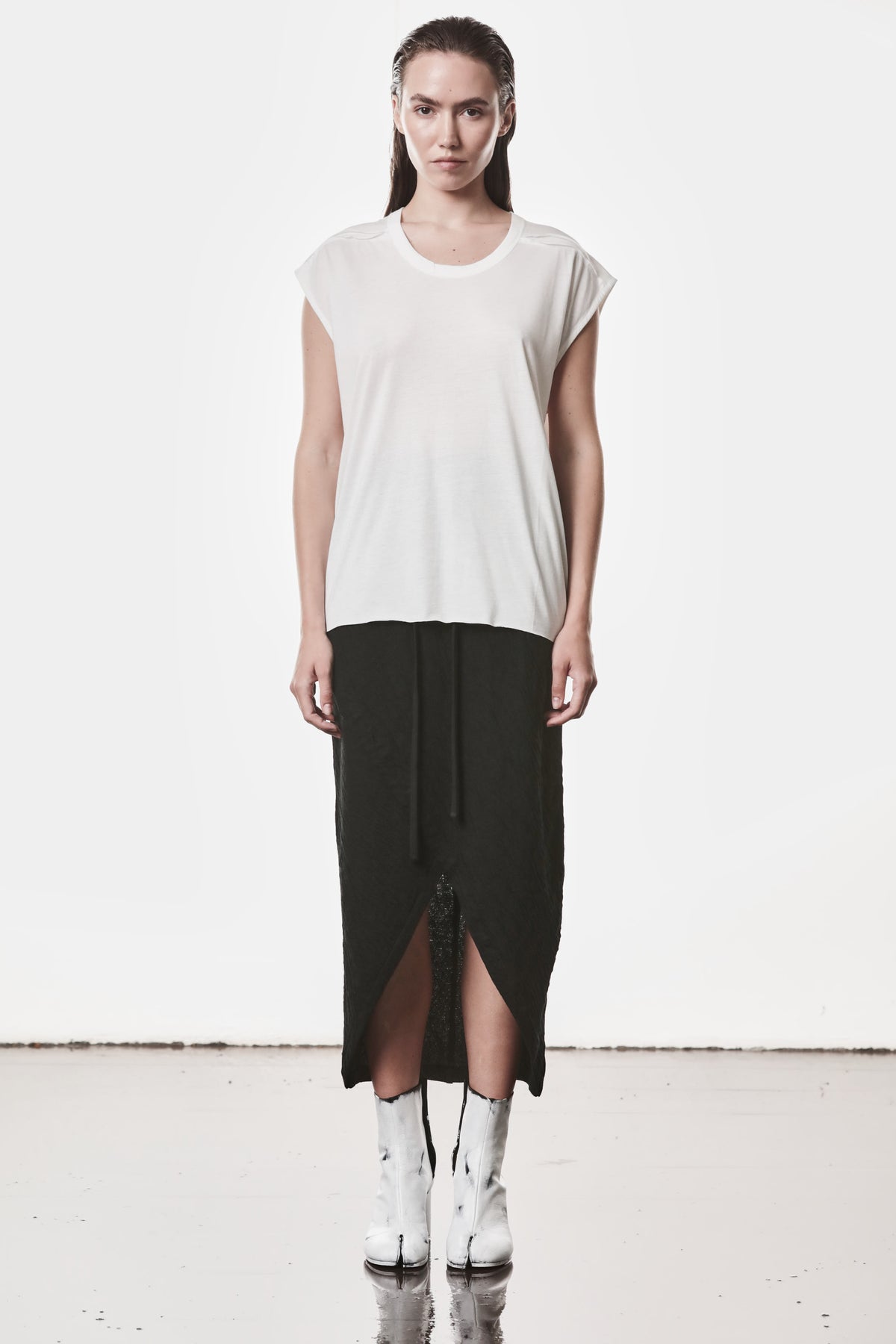 OFF WHITE BROAD SHOULDERS OVERSIZED TOP