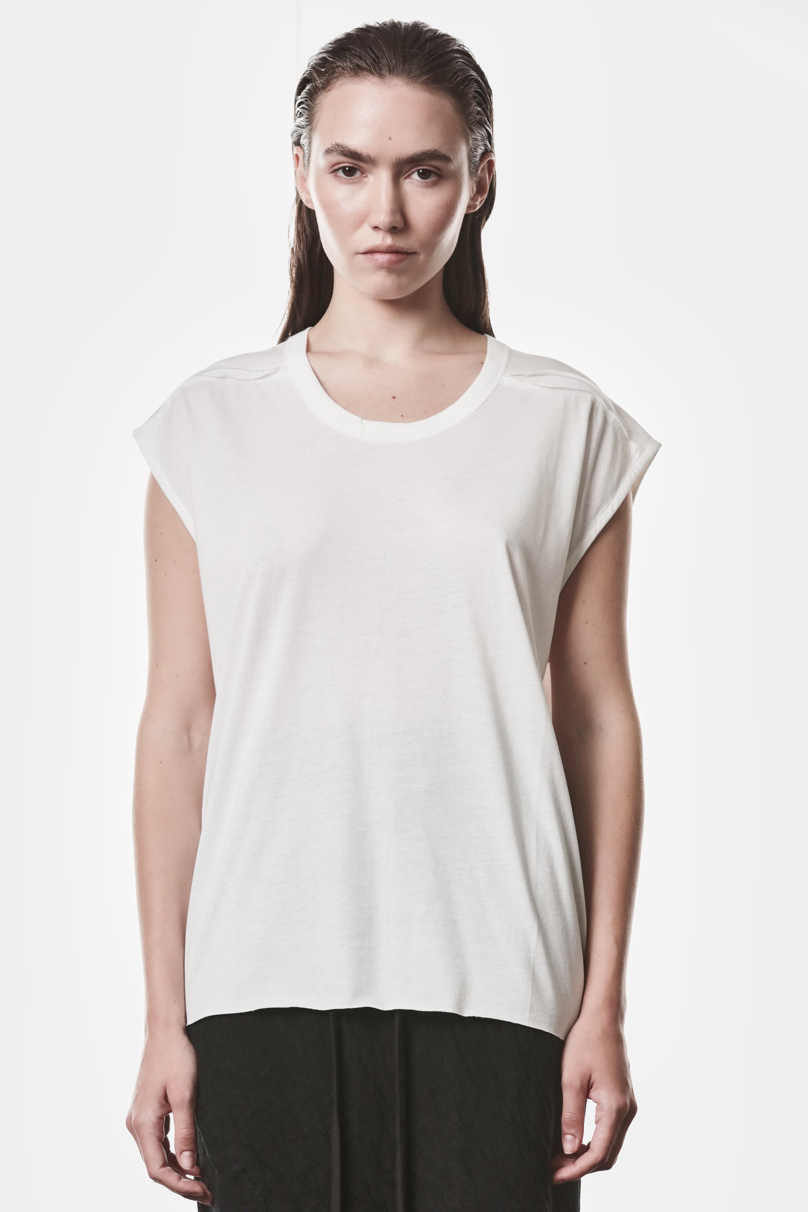 OFF WHITE BROAD SHOULDERS OVERSIZED TOP