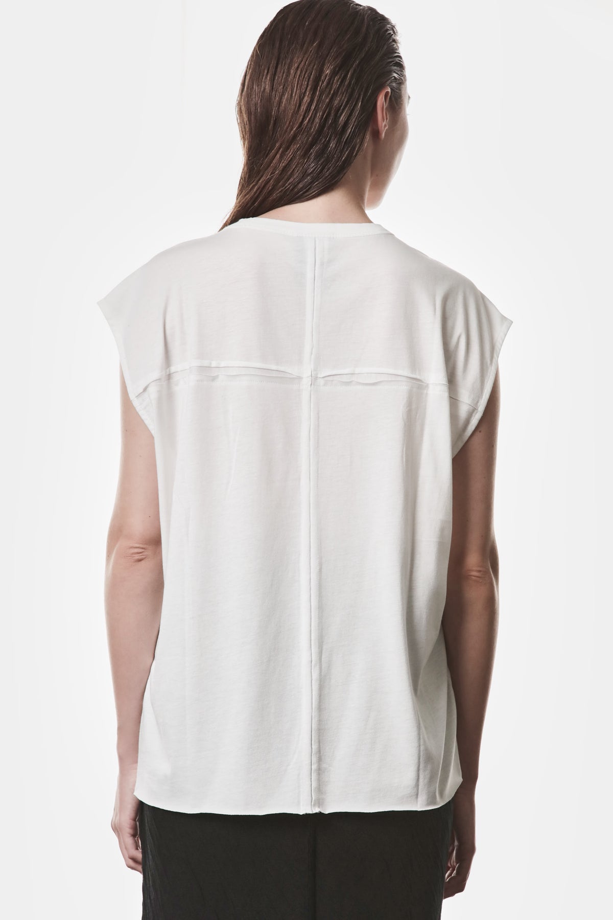 OFF WHITE BROAD SHOULDERS OVERSIZED TOP