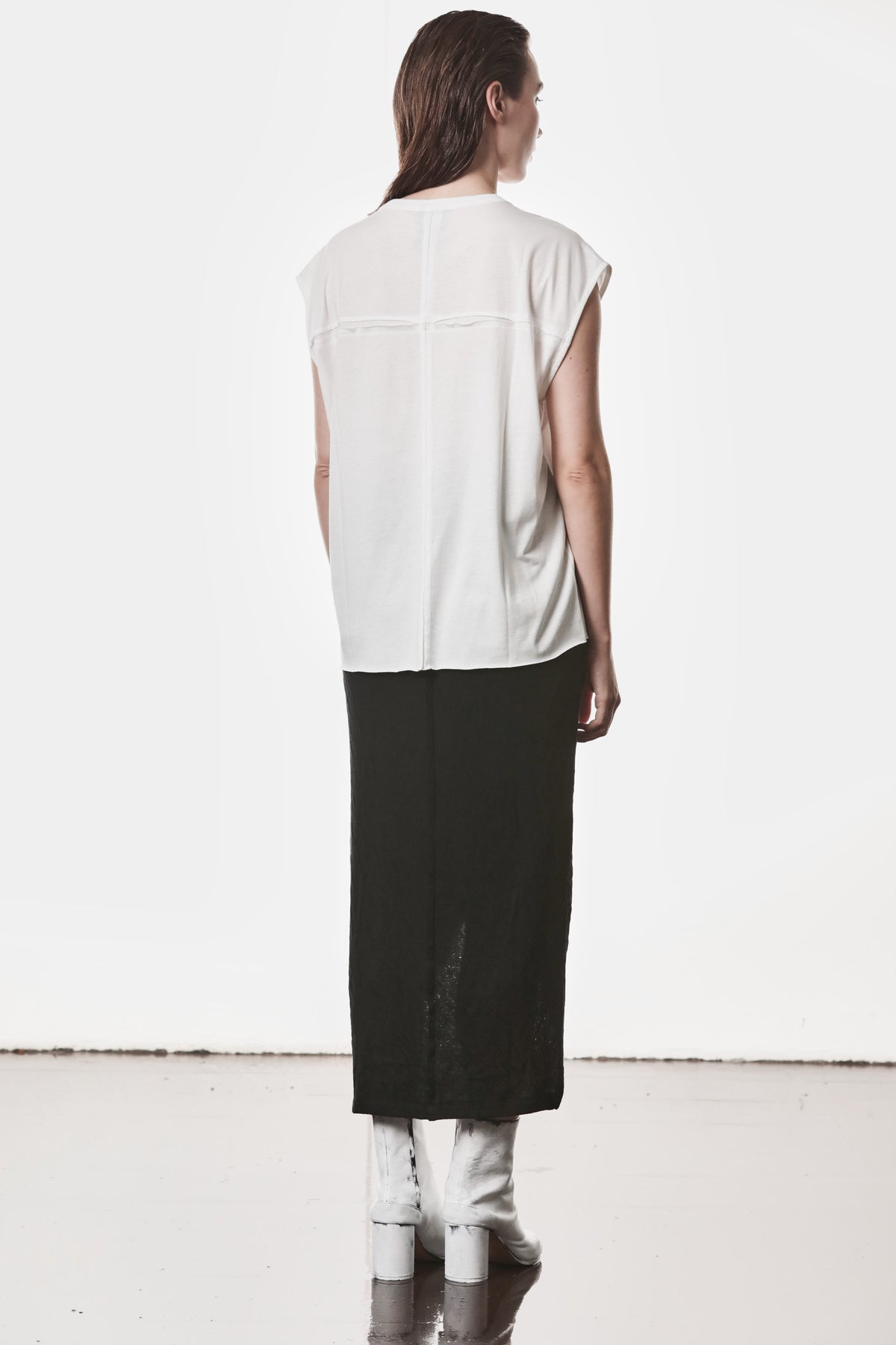 OFF WHITE BROAD SHOULDERS OVERSIZED TOP