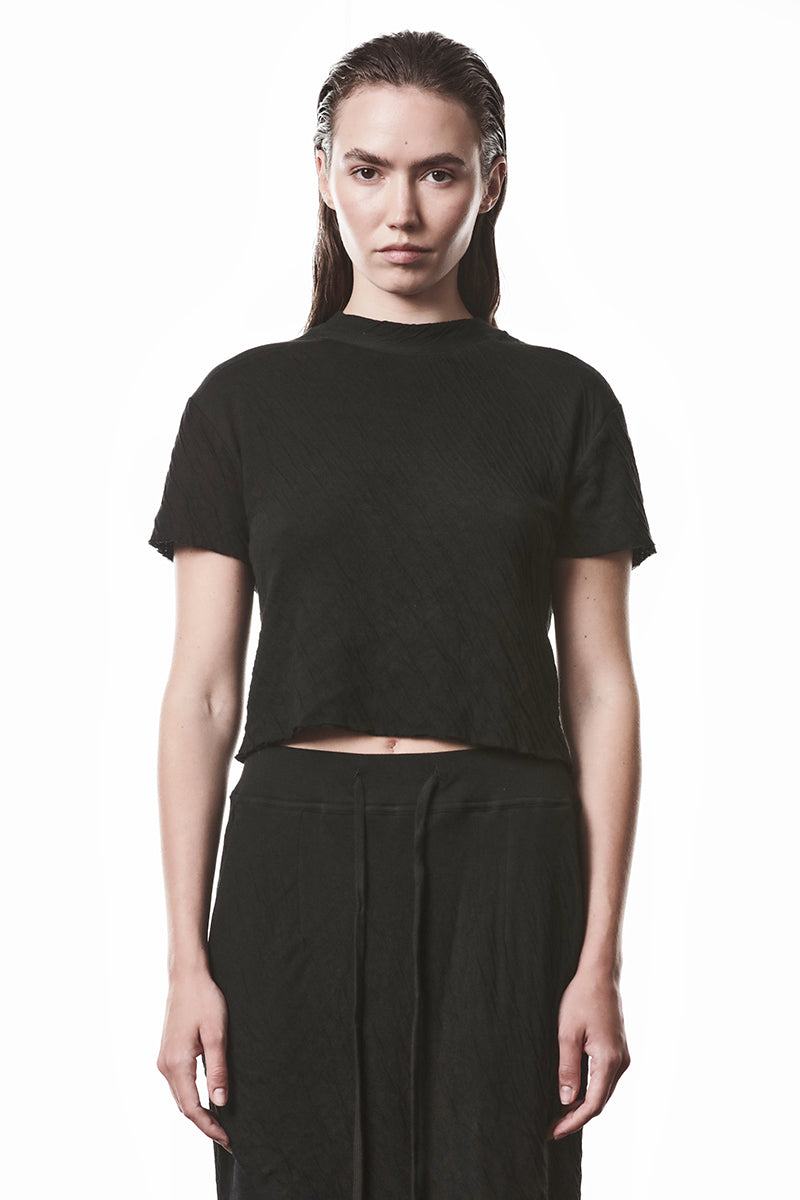 CRASHED BONDED COTTON TEE