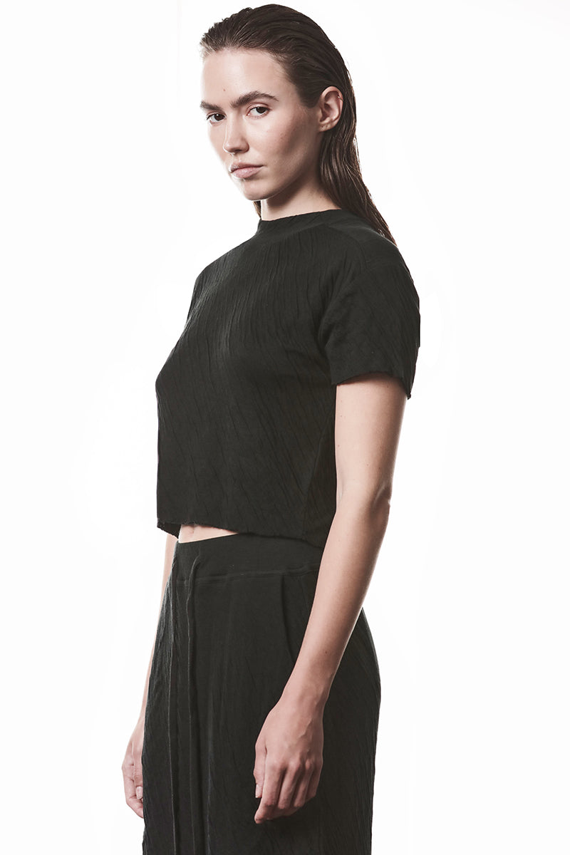 CRASHED BONDED COTTON TEE