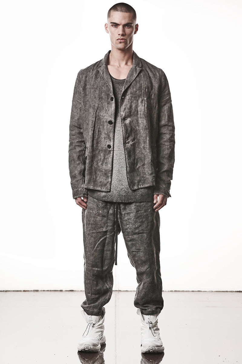 VEGETAL BLACK LINEN BLAZER