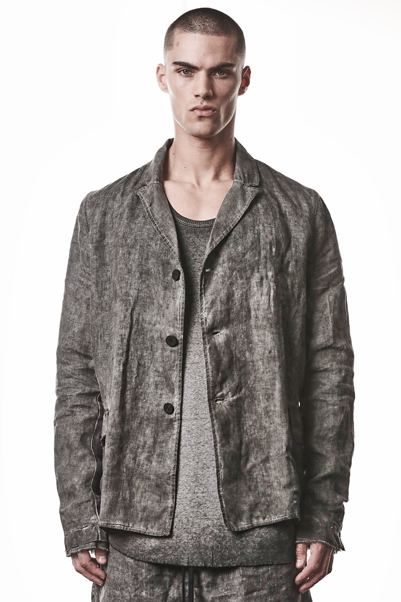 VEGETAL BLACK LINEN BLAZER