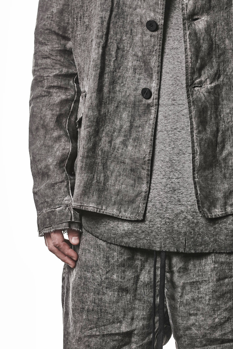 VEGETAL BLACK LINEN BLAZER