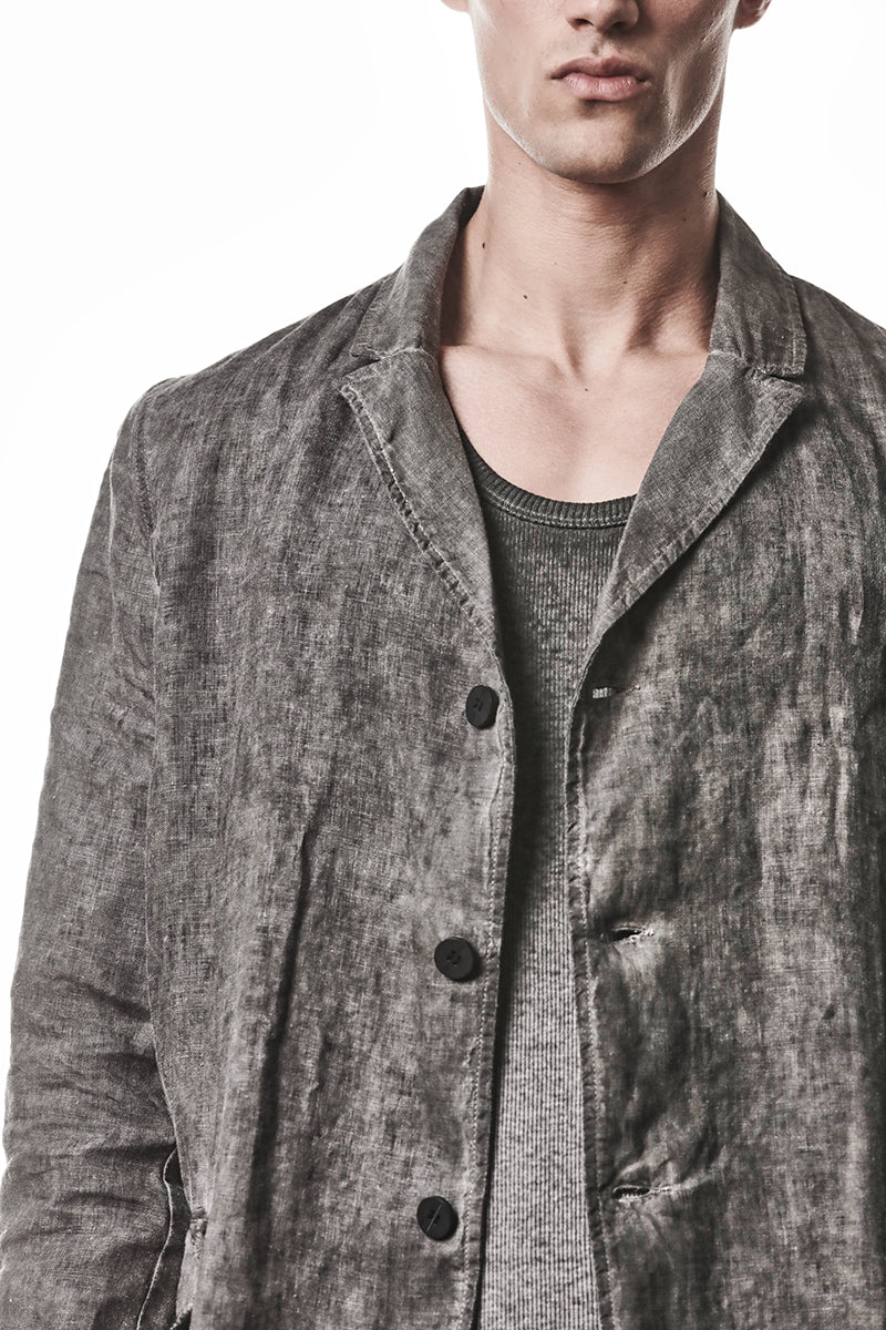 VEGETAL BLACK LINEN BLAZER