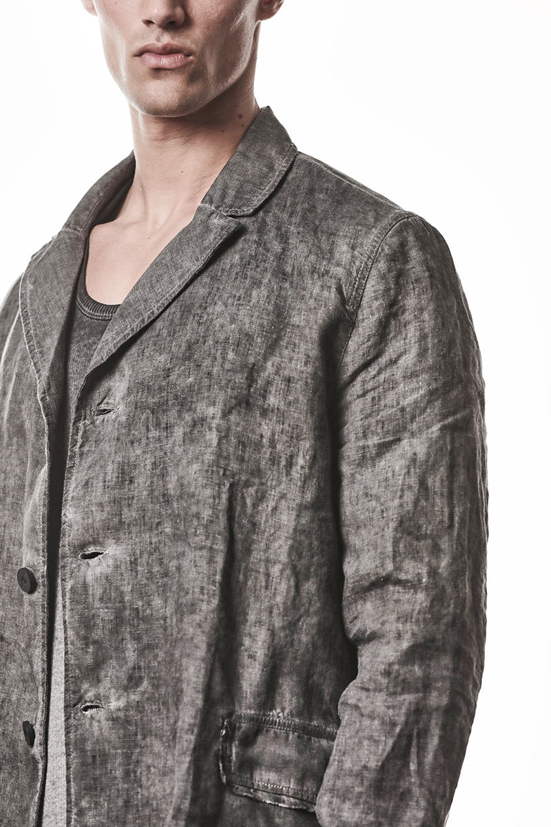VEGETAL BLACK LINEN BLAZER