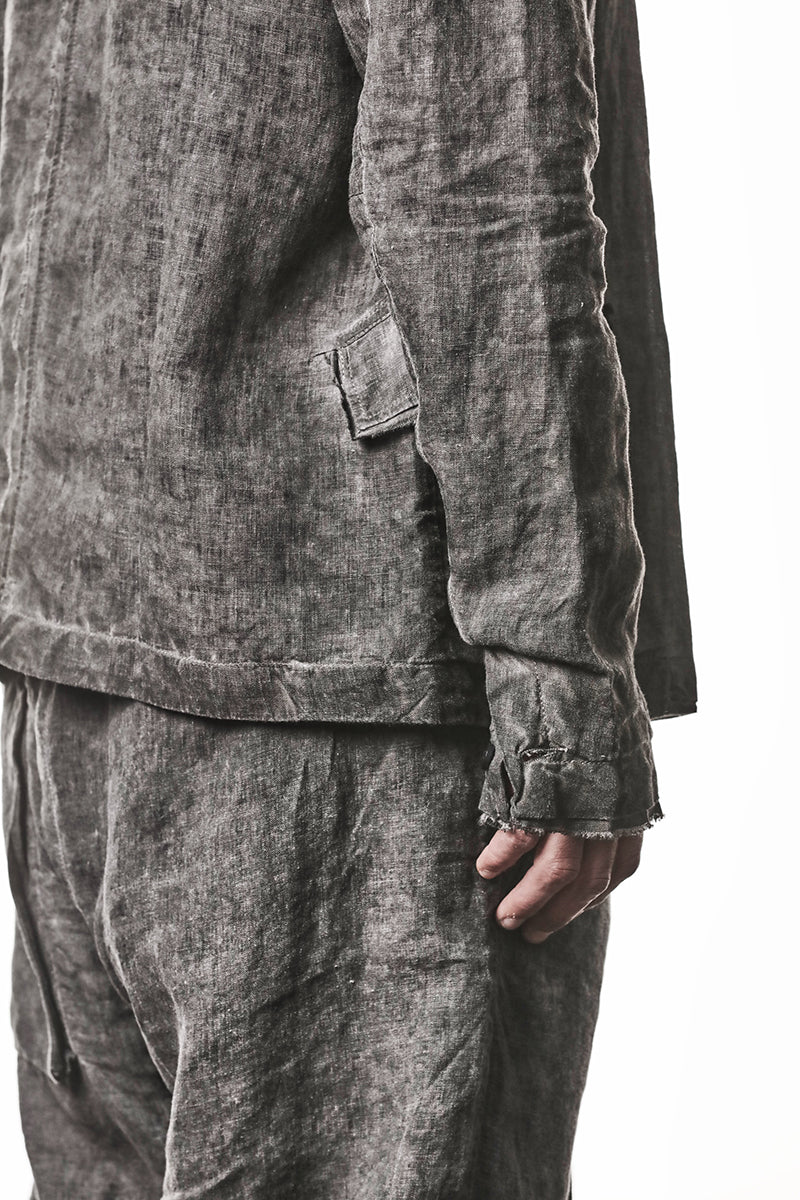 VEGETAL BLACK LINEN BLAZER