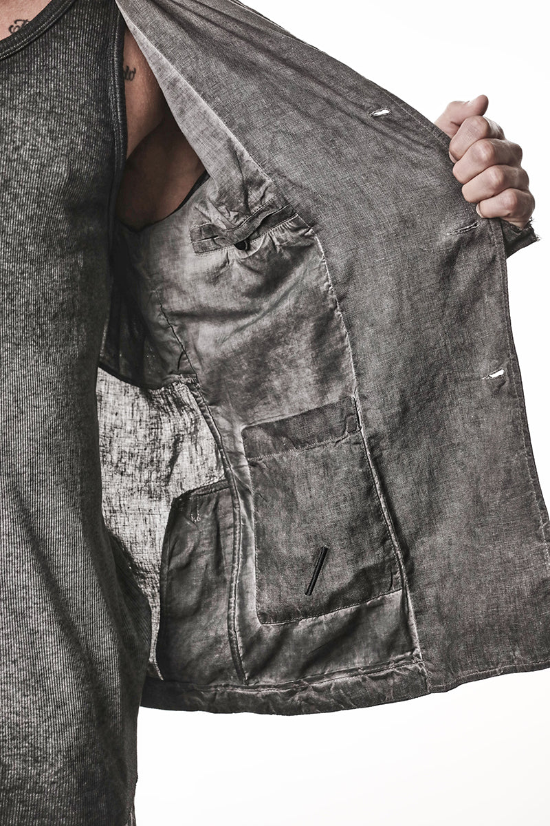 VEGETAL BLACK LINEN BLAZER