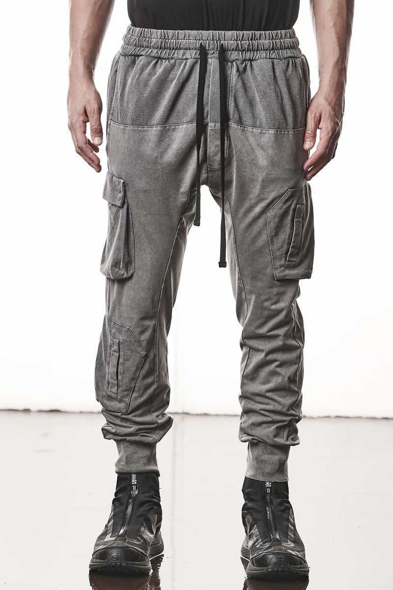 DARK USED GREY MATMIX CARGO TROUSERS