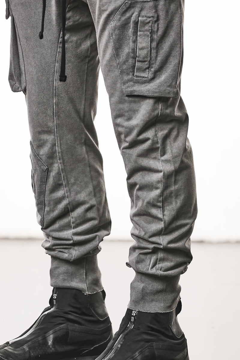 DARK USED GREY MATMIX CARGO TROUSERS