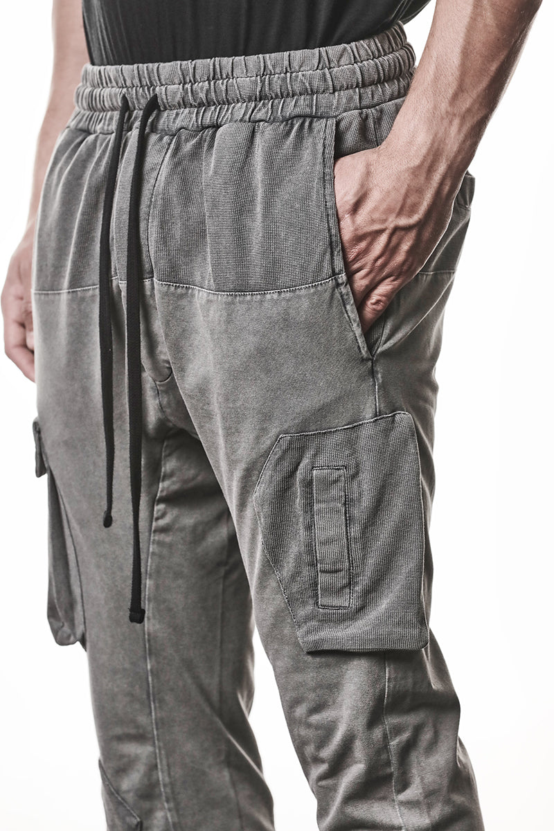 DARK USED GREY MATMIX CARGO TROUSERS