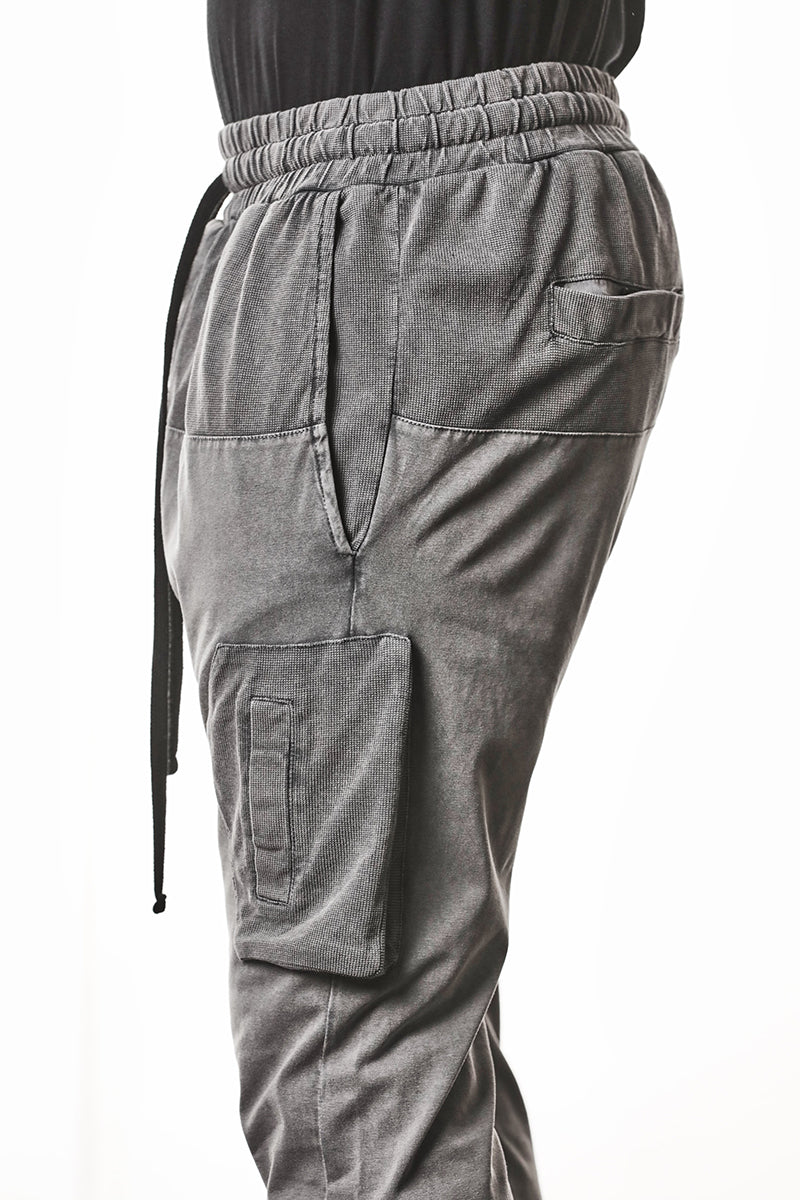 DARK USED GREY MATMIX CARGO TROUSERS