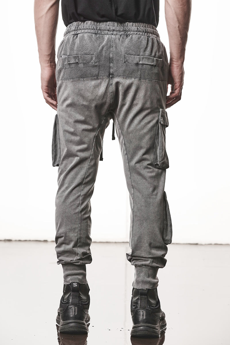 DARK USED GREY MATMIX CARGO TROUSERS
