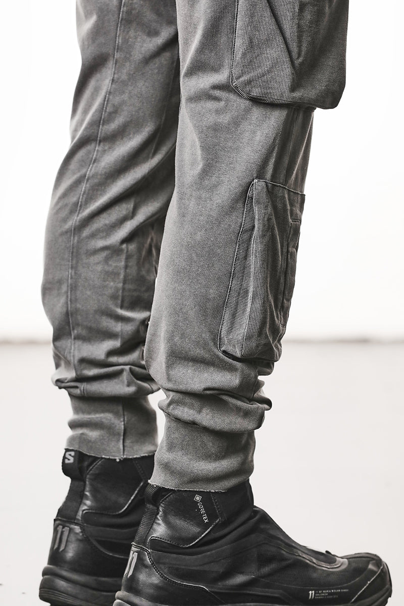 DARK USED GREY MATMIX CARGO TROUSERS
