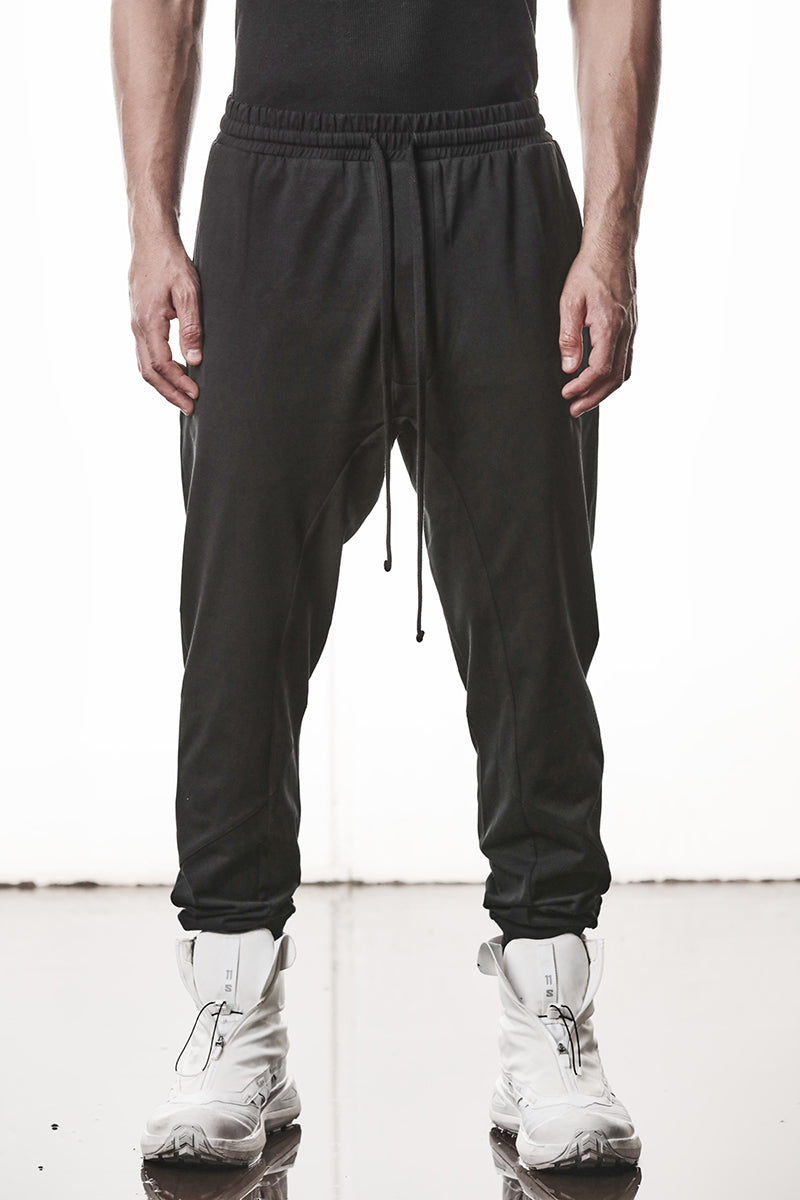 BLACK BASIC JERSEY TROUSERS