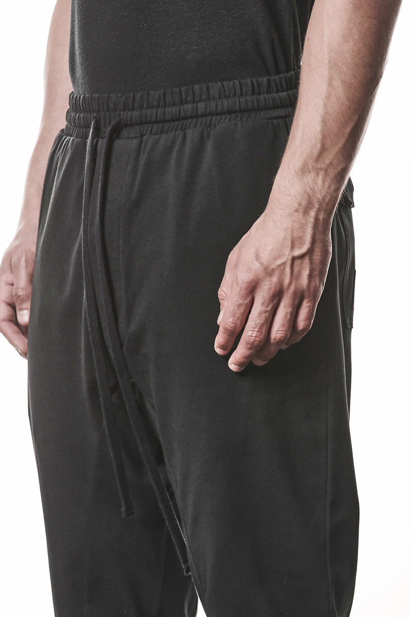 BLACK BASIC JERSEY TROUSERS