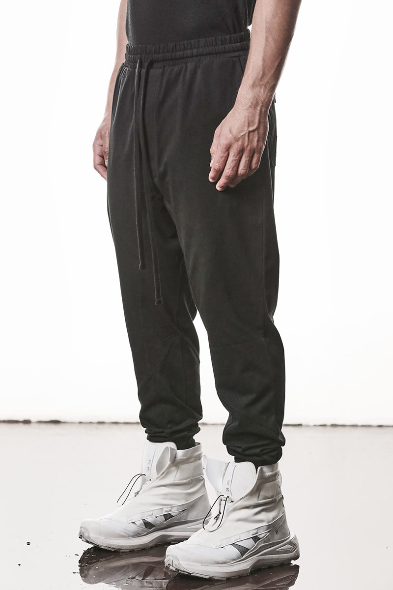 BLACK BASIC JERSEY TROUSERS