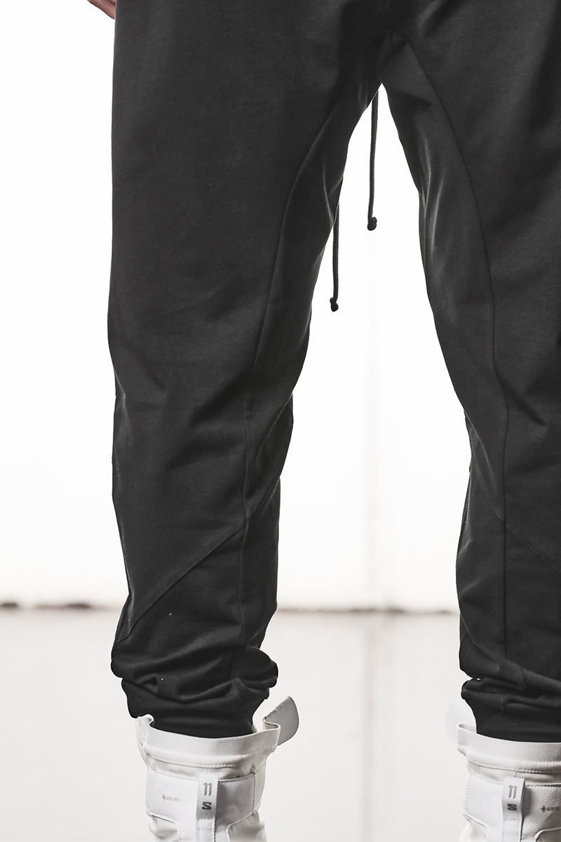 BLACK BASIC JERSEY TROUSERS