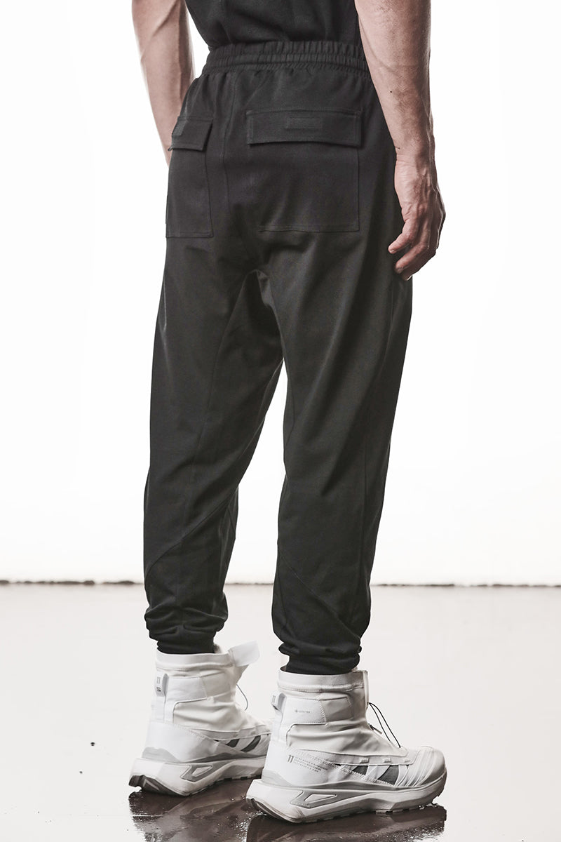 BLACK BASIC JERSEY TROUSERS