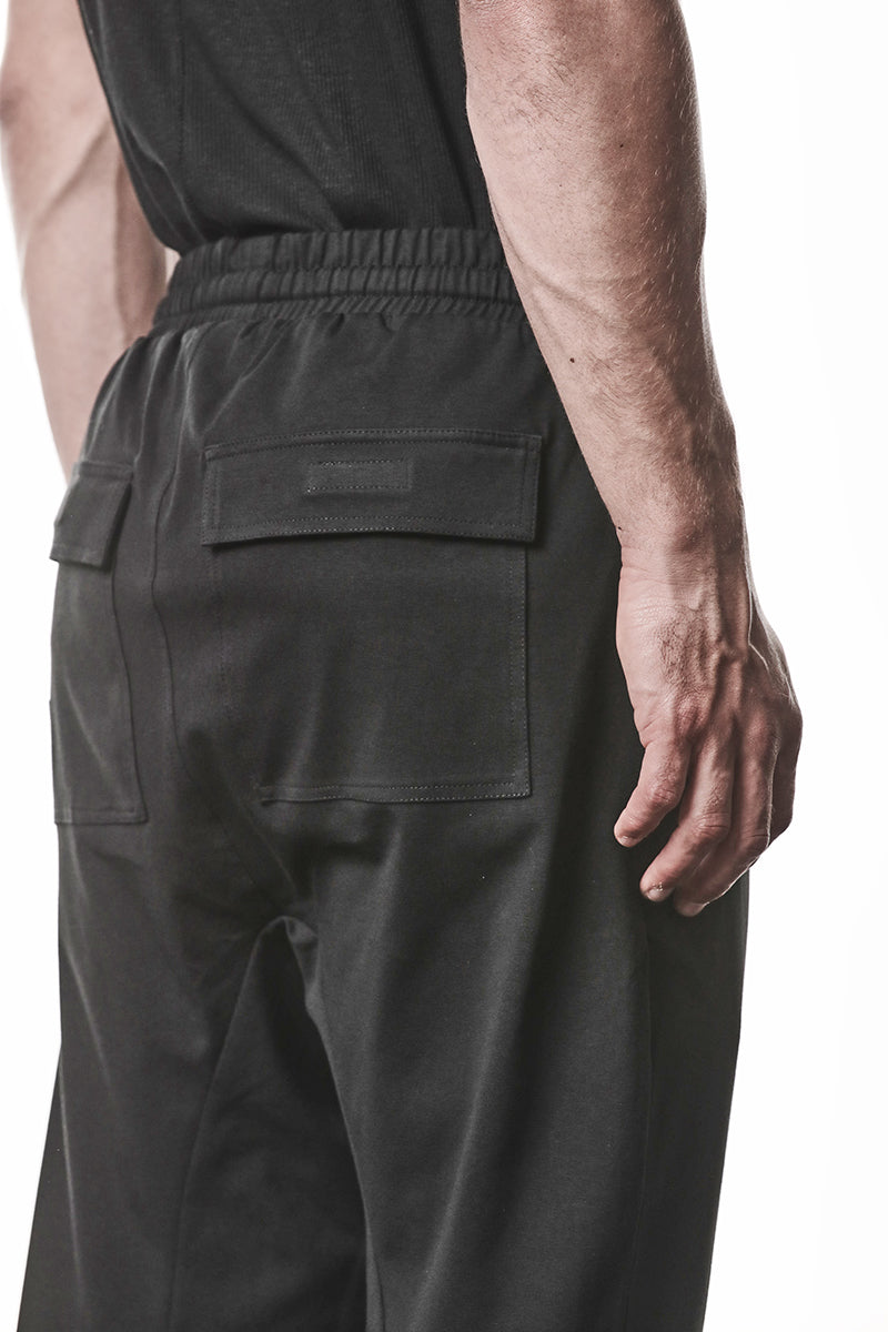 BLACK BASIC JERSEY TROUSERS