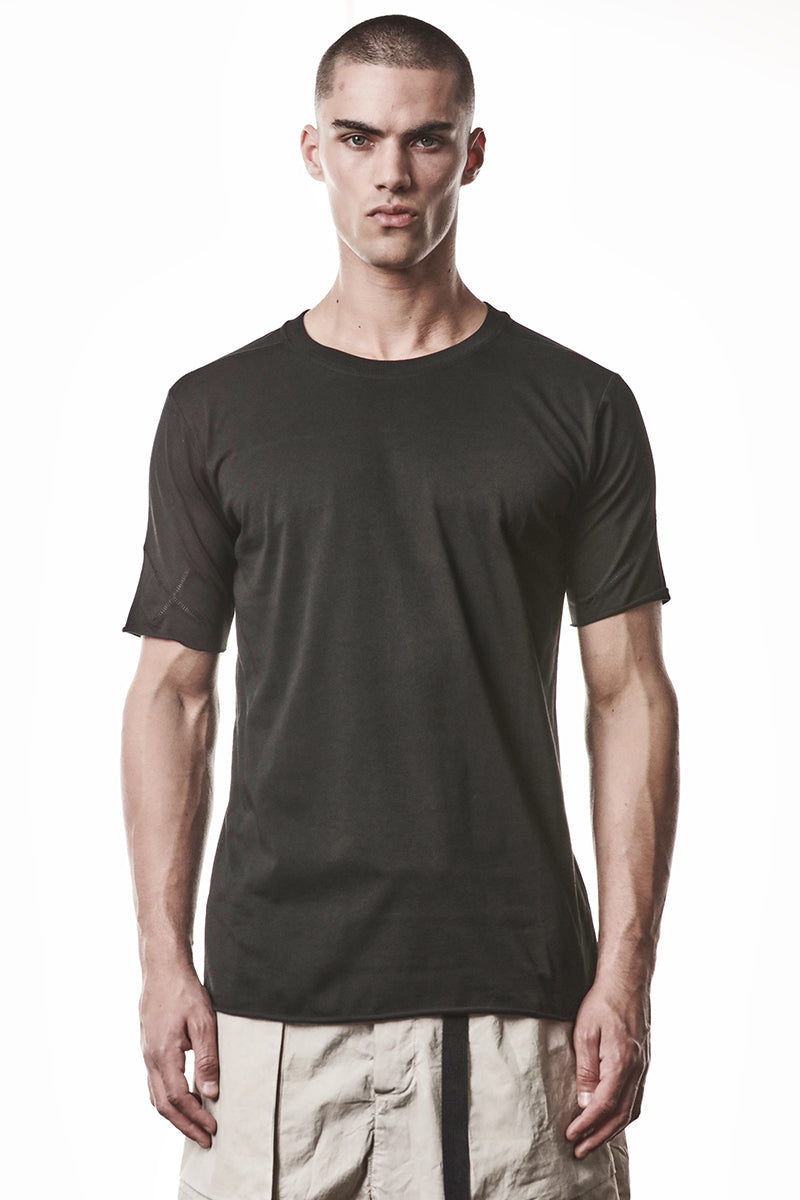BLACK REGULAR STITCHING TEE