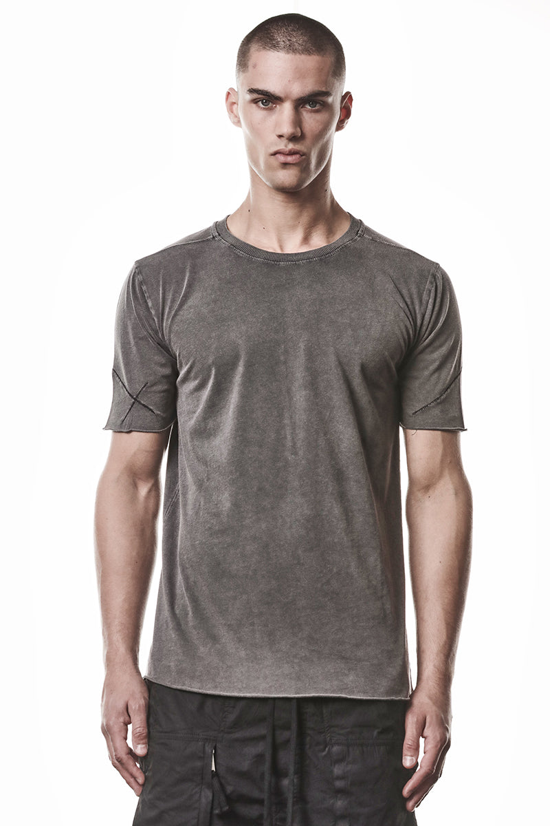 DARK USED GREY REGULAR STITCHING TEE