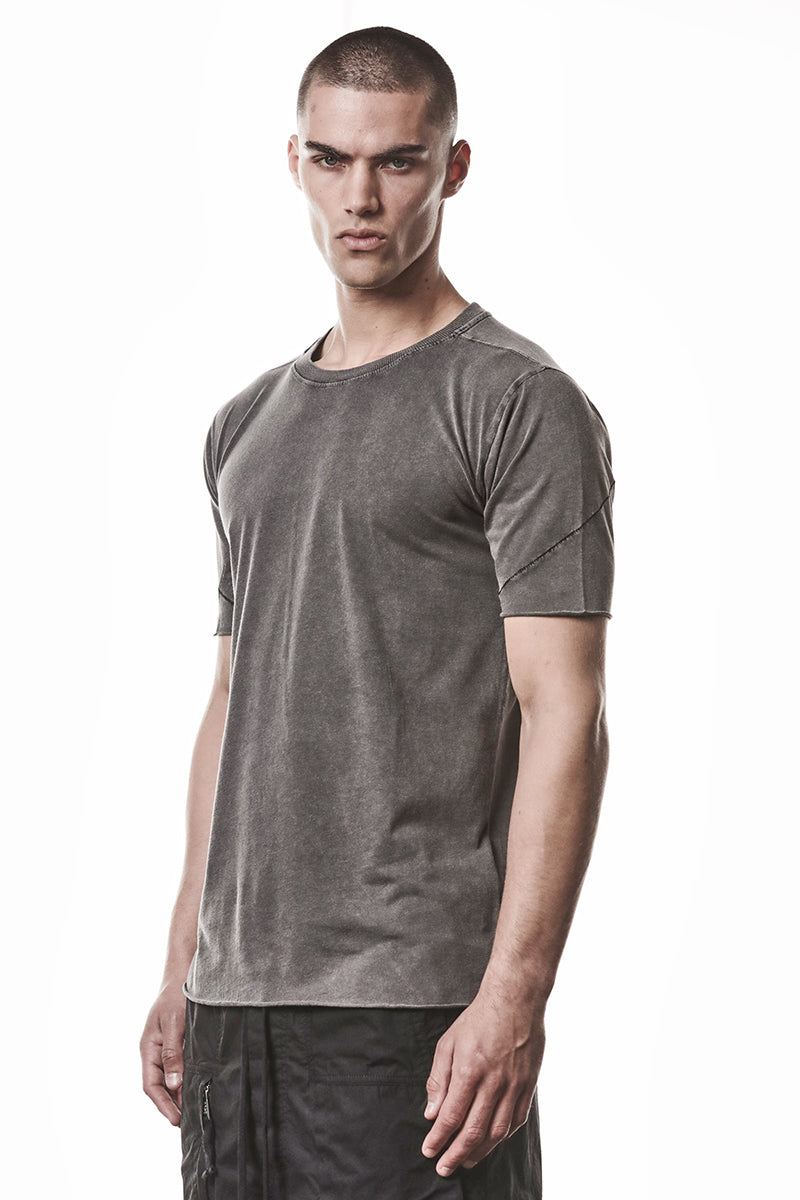 DARK USED GREY REGULAR STITCHING TEE