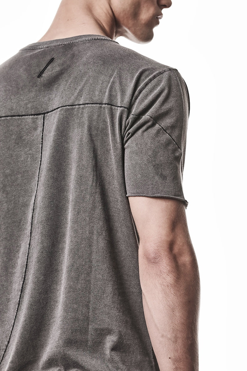 DARK USED GREY REGULAR STITCHING TEE