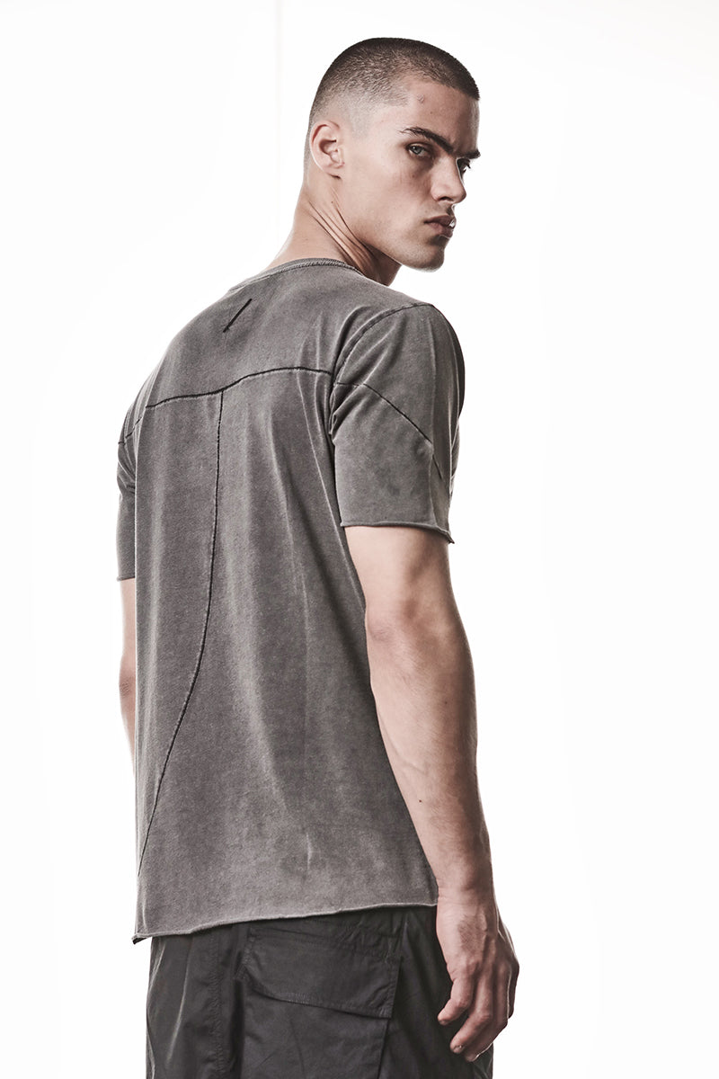 DARK USED GREY REGULAR STITCHING TEE