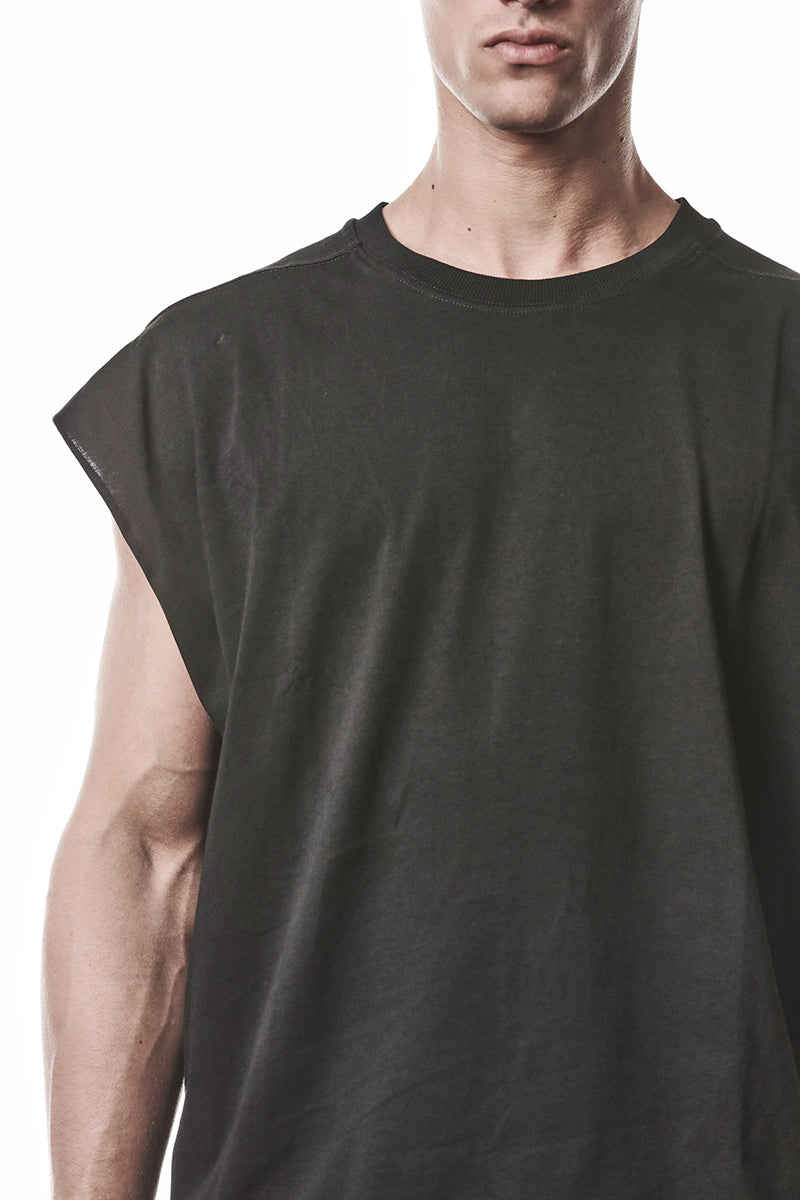BLACK OVER SOFT LIGHT JERSEY TEE