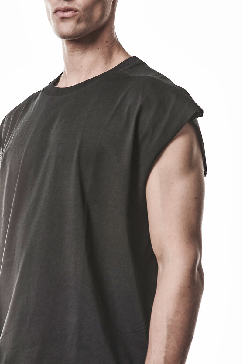 BLACK OVER SOFT LIGHT JERSEY TEE
