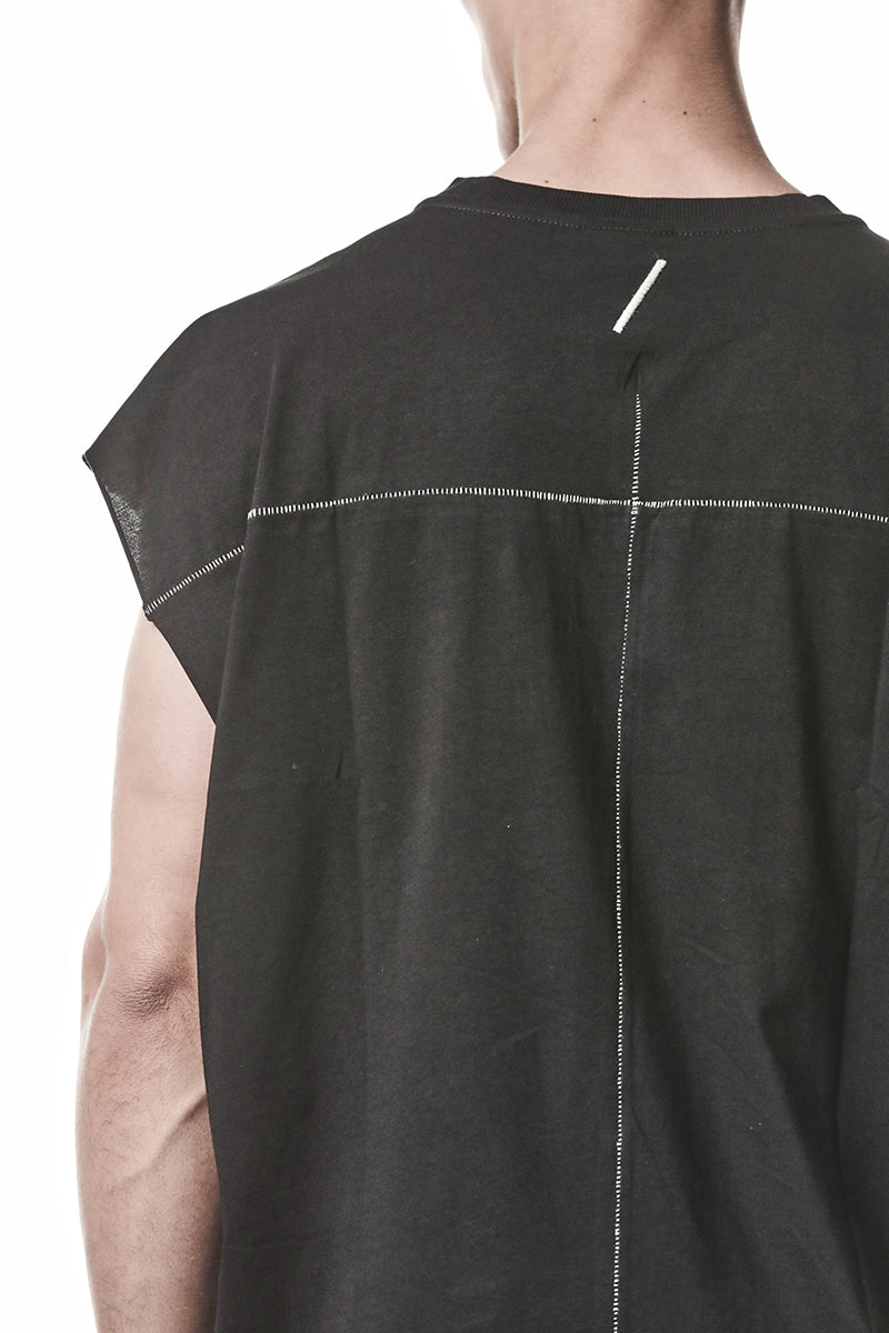 BLACK OVER SOFT LIGHT JERSEY TEE