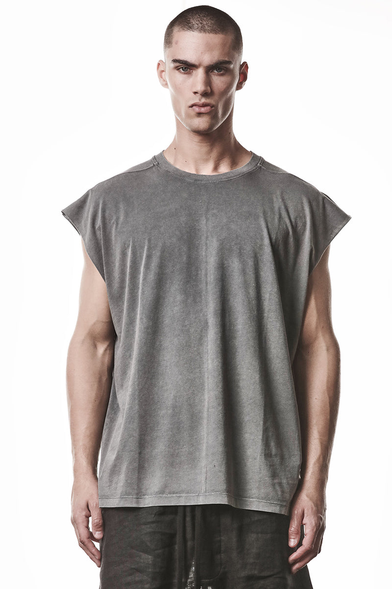 DARK USED GREY OVER SOFT LIGHT JERSEY TEE