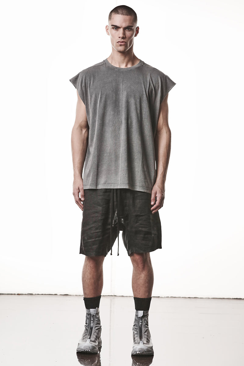 DARK USED GREY OVER SOFT LIGHT JERSEY TEE