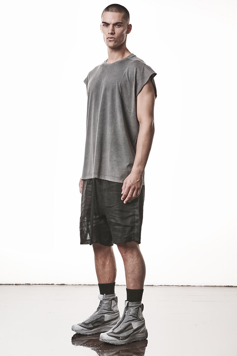 DARK USED GREY OVER SOFT LIGHT JERSEY TEE