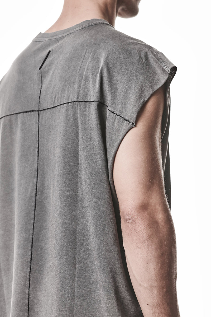 DARK USED GREY OVER SOFT LIGHT JERSEY TEE