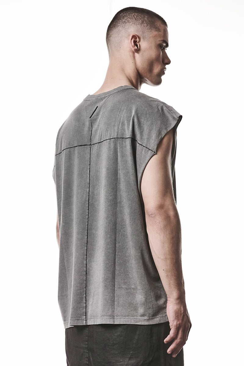 DARK USED GREY OVER SOFT LIGHT JERSEY TEE