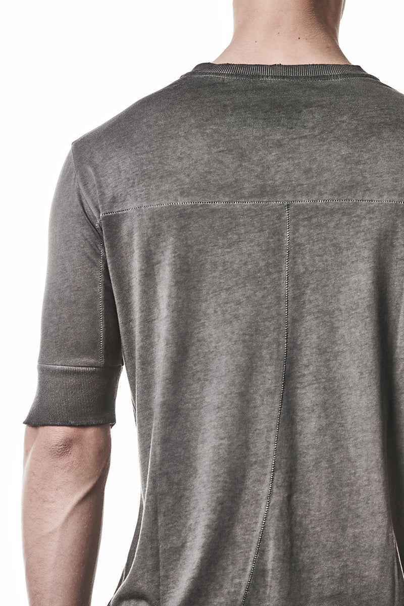 COLD DYED GREY RIB CUFFS TEE