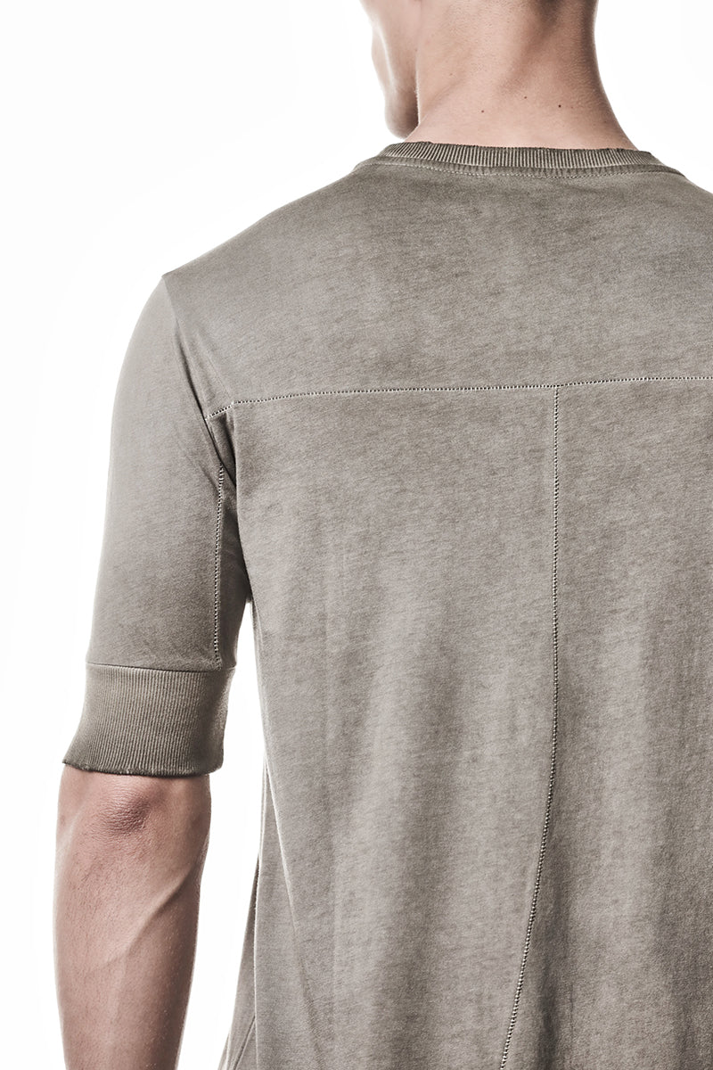 COLD DYED OLIVE RIB CUFFS TEE