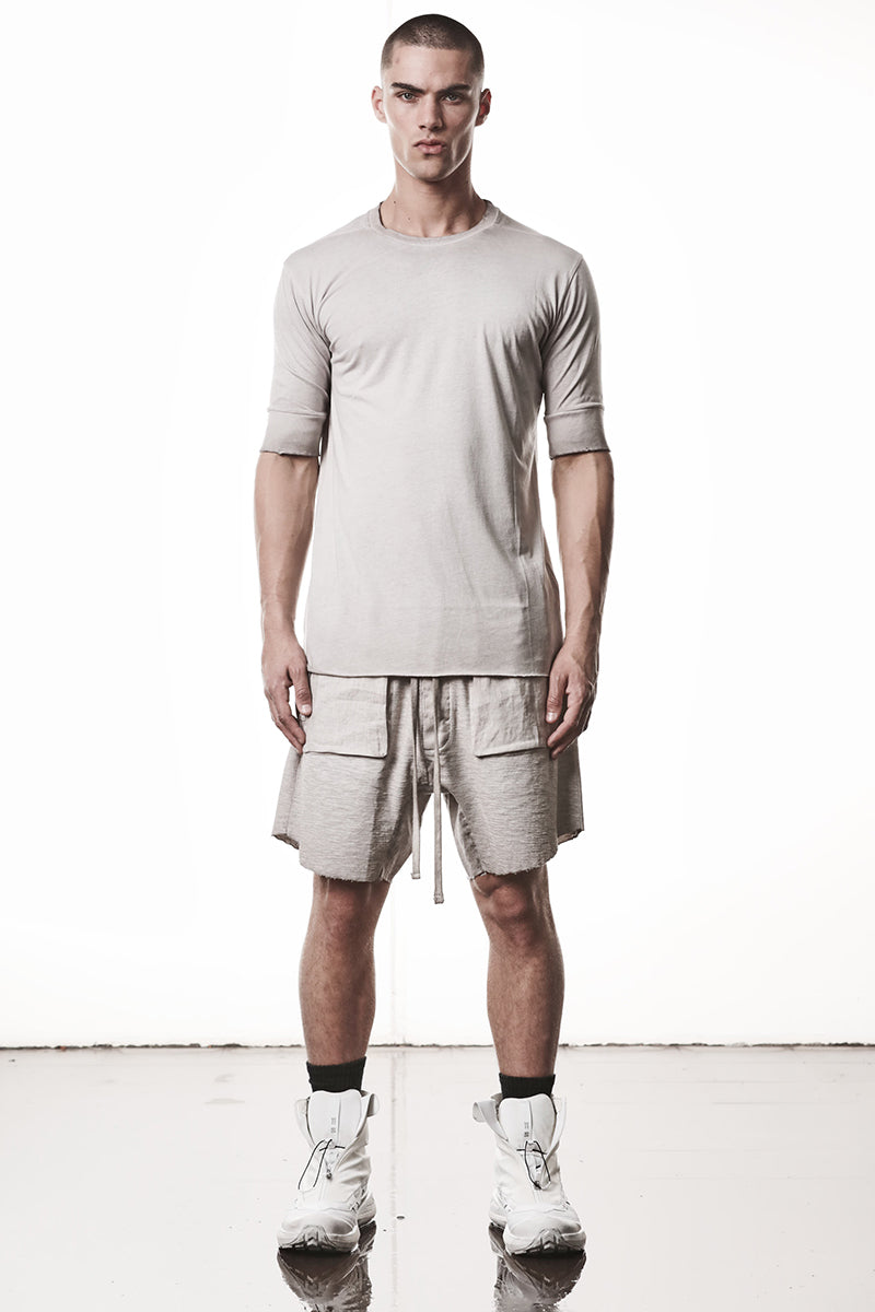 COLD DYED STONE RIB CUFFS TEE