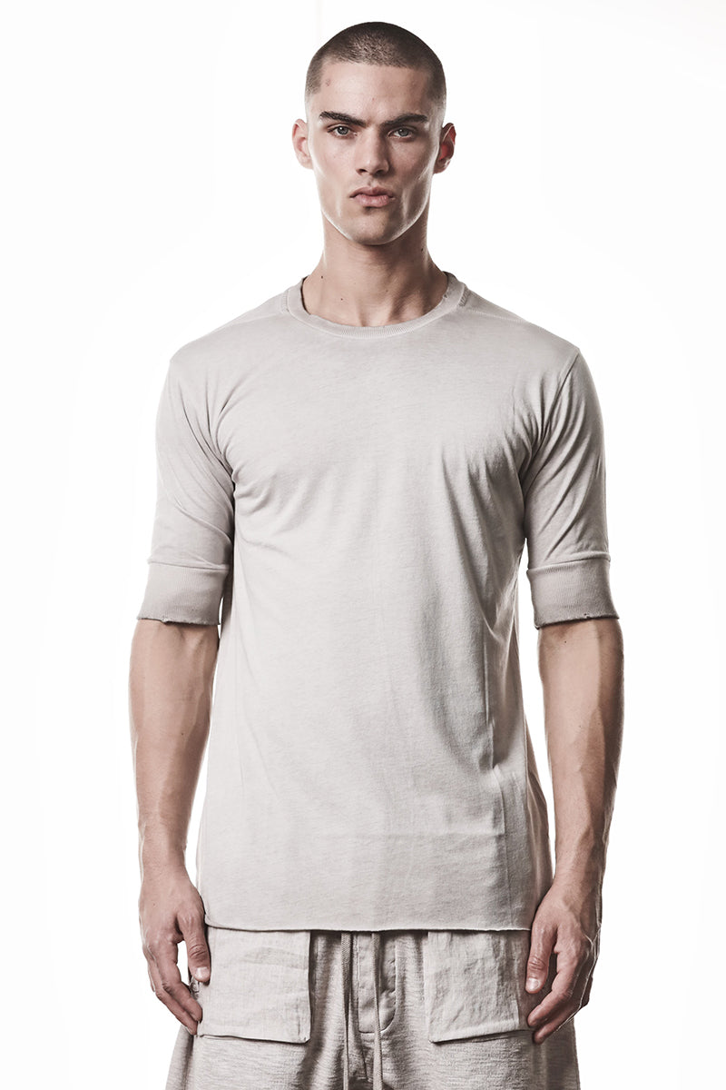 COLD DYED STONE RIB CUFFS TEE